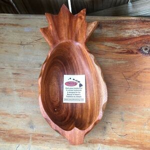 Nokaoi Fine Living Handcarved Kamani Wood Pineapple Bowl